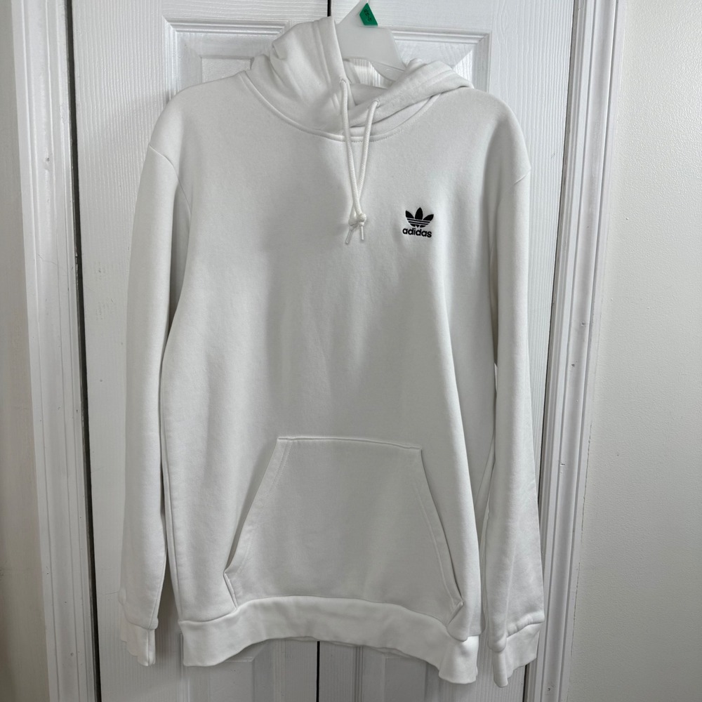 Adidas Originals Trefoil Hoodie Small White Minimalist Athleisure Streetwear
